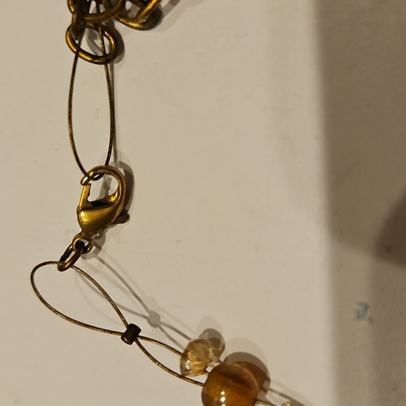 GIVENCHY Soft Pinks, Blues & Gold Glass Beads On Goldtone Wire Dainty Necklace - Picture 9 of 11